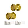 QCAA Heavy Duty Solid Metal Closet Rod Socket Set, 1-3/8'', Polish Brass, 2 Pair, Made In Taiwan view 1