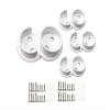 QCAA Heavy Duty Solid Metal Closet Rod Socket Set, 1-3/8'', Matte White, 4 Pair, Made In Taiwan view 1
