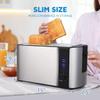 10'' Long Slot 2 Slice Stainless Steel Toaster, 4 Slice, Warming Rack & 6 Shade Settings, Defrost/Reheat/Cancel, For Croissants & Bread (Silver) view 3