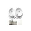 QCAA Heavy Duty Solid Metal Closet Rod Socket Set, 1-3/8'', Matte White, 1 Pair, Made In Taiwan view 1