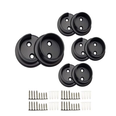 QCAA Heavy Duty Solid Metal Closet Rod Socket Set, 1-3/8'', Oil-Rubbed Bronze, 4 Pair, Made In Taiwan