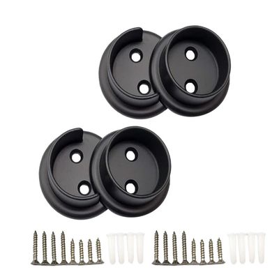 QCAA Heavy Duty Solid Metal Closet Rod Socket Set, 1-3/8'', Oil-Rubbed Bronze, 2 Pair, Made In Taiwan