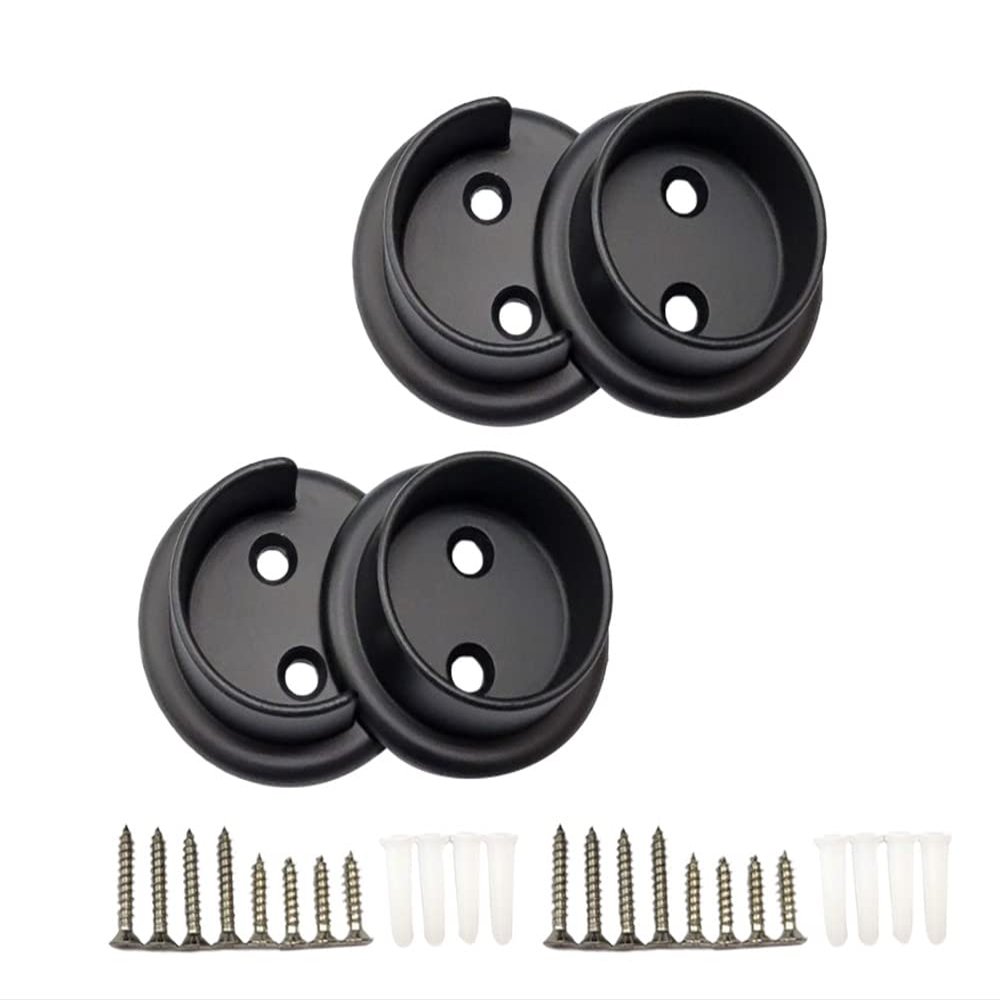 QCAA Heavy Duty Solid Metal Closet Rod Socket Set, 1-3/8'', Oil-Rubbed Bronze, 2 Pair, Made In Taiwan