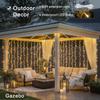 JMEXSUSS 600 LED Curtain Lights Outdoor, 9.5ft x 19.6ft Window Hanging Lights with Remote, Plug in, 8 Modes, Indoor String Lights for Bedroom, Wall, Xmas, Party, Backdrop, Wedding Decor, Warm White view 3
