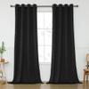 KEQIAOSUOCAI Black Blackout Curtains 120 Inches Long for Living Room - Room Darkening Thermal Insulated Grommet Extra Long Curtains Drapes for Bedroom, 2 Panels, Black, 52W x 120L view 1
