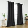 KEQIAOSUOCAI Black Blackout Curtains 120 Inches Long for Living Room - Room Darkening Thermal Insulated Grommet Extra Long Curtains Drapes for Bedroom, 2 Panels, Black, 52W x 120L view 2