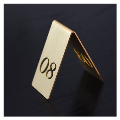 GBNHGYP 1pcs Double Sided Digital Brass Table Number, Restaurant Bar Party Table Decoration, Wedding Metal Table Number Seat Card Direction Sign (Color : Number 8)