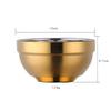 18/8 Stainless Steel Bowl Set with Spoon Set of 6, 19oz Metal Rice Cereal Serving Bowls, Double Walled Dinner Bowl Restaurant Home Kitchen Family Kids Adult-Gold view 2