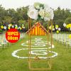 10pcs Metal Flower Floor Vase Column Flower Stand Geometric Centerpieces Vase for Tables, 23.6in Tall Gold Flower Holder for Home Party Wedding Decorations, Rectangular Flower Display Rack view 2