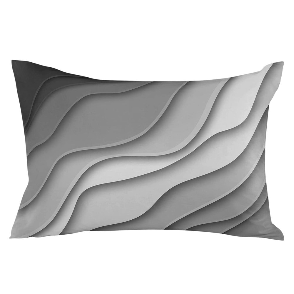 T&H XHome Pillow Covers 20x26 Inch - Standard Modern Abstract Geometric Black Grey Gradient Soft Brushed Microfiber Pillowcases with Hidden Zipper Closure Bed Pillow Shams for Bedroom Sofa Car