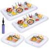 4 Pack Inflatable Ice Serving Bar Pool Party Buffet Drink Cooler Floating Ice Tray Food Drink Containers for Summer Parties with Inflatorce view 1