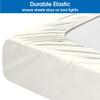 Alberta King Size Sheet Set-4 Piece Premium Sheet Set fits mattress upto 18 Inch Deep Pocket Fitted Sheets-1800 Ultra-Soft Microfiber Alberta King 96 x 96 Sheets Sets-Wrinkle Free Luxury Cream Sheets view 4