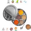 ARTISENIA Mother's Day Gifts Stainless Steel Indian Masala Box Dabba Spice Container 7 Containers and Small Spoon Orange Masala Box 9 X 9 Inch view 4