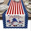 Independence Day Gnome Table Runners America Blue Star 13x90 Inches Long Washable Table Runner for Round Table Kitchen Coffee Dining End Table Living Room Use view 1