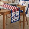Independence Day Gnome Table Runners America Blue Star 13x90 Inches Long Washable Table Runner for Round Table Kitchen Coffee Dining End Table Living Room Use view 2