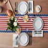 Independence Day Gnome Table Runners America Blue Star 13x90 Inches Long Washable Table Runner for Round Table Kitchen Coffee Dining End Table Living Room Use view 3