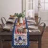 Independence Day Gnome Table Runners America Blue Star 13x90 Inches Long Washable Table Runner for Round Table Kitchen Coffee Dining End Table Living Room Use view 4