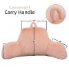 A Nice Night Faux Fur Reading Pillow Bed Wedge Large Adult Children Backrest with Arms Back Support for Sitting Up in Bed/Couch for Bedrest,Pink view 2