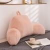 A Nice Night Faux Fur Reading Pillow Bed Wedge Large Adult Children Backrest with Arms Back Support for Sitting Up in Bed/Couch for Bedrest,Pink view 3