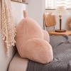 A Nice Night Faux Fur Reading Pillow Bed Wedge Large Adult Children Backrest with Arms Back Support for Sitting Up in Bed/Couch for Bedrest,Pink view 4