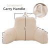 A Nice Night Faux Fur Reading Pillow Bed Wedge Large Adult Children Backrest with Arms Back Support for Sitting Up in Bed/Couch for Bedrest,Ivory view 2