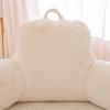 A Nice Night Faux Fur Reading Pillow Bed Wedge Large Adult Children Backrest with Arms Back Support for Sitting Up in Bed/Couch for Bedrest,Ivory view 3