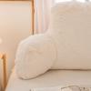 A Nice Night Faux Fur Reading Pillow Bed Wedge Large Adult Children Backrest with Arms Back Support for Sitting Up in Bed/Couch for Bedrest,Ivory view 4