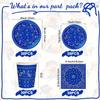 123 Pcs Western Cowboy Party Decoration Include 1 Plastic Paisley Print Tablecloth 2 Bandana Pennant Banner 60 Disposable Paper Plates 30 Cups and 30 Napkins for Western Cowboy Theme Party(Blue) view 3