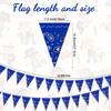 123 Pcs Western Cowboy Party Decoration Include 1 Plastic Paisley Print Tablecloth 2 Bandana Pennant Banner 60 Disposable Paper Plates 30 Cups and 30 Napkins for Western Cowboy Theme Party(Blue) view 4