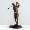 Bronze Sculpture Statue Golfer Figurines 100% Bronze Statue Handemade Art Collectible view 1