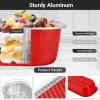 EUSOAR Disposable Ramekins with Lids, 25pcs 6.8oz 6.5"x2.5"x1.2" Aluminum Foil Mini Loaf Pans with LidsRectangle Cupcake Baking Cups Containers Wrappers, Dessert Cheesecake Creme Brulee Ramekins Pan view 3