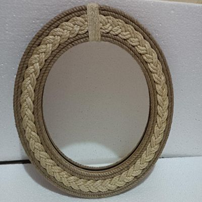 KAM Home Large Wall-Mounted Vanity Mirrors,Shower Mirrors,International Vintage Maritime Rope Plane Bathroom MirrorNautical Gifts & Decor Handicrafts (18 X 18 INCH)