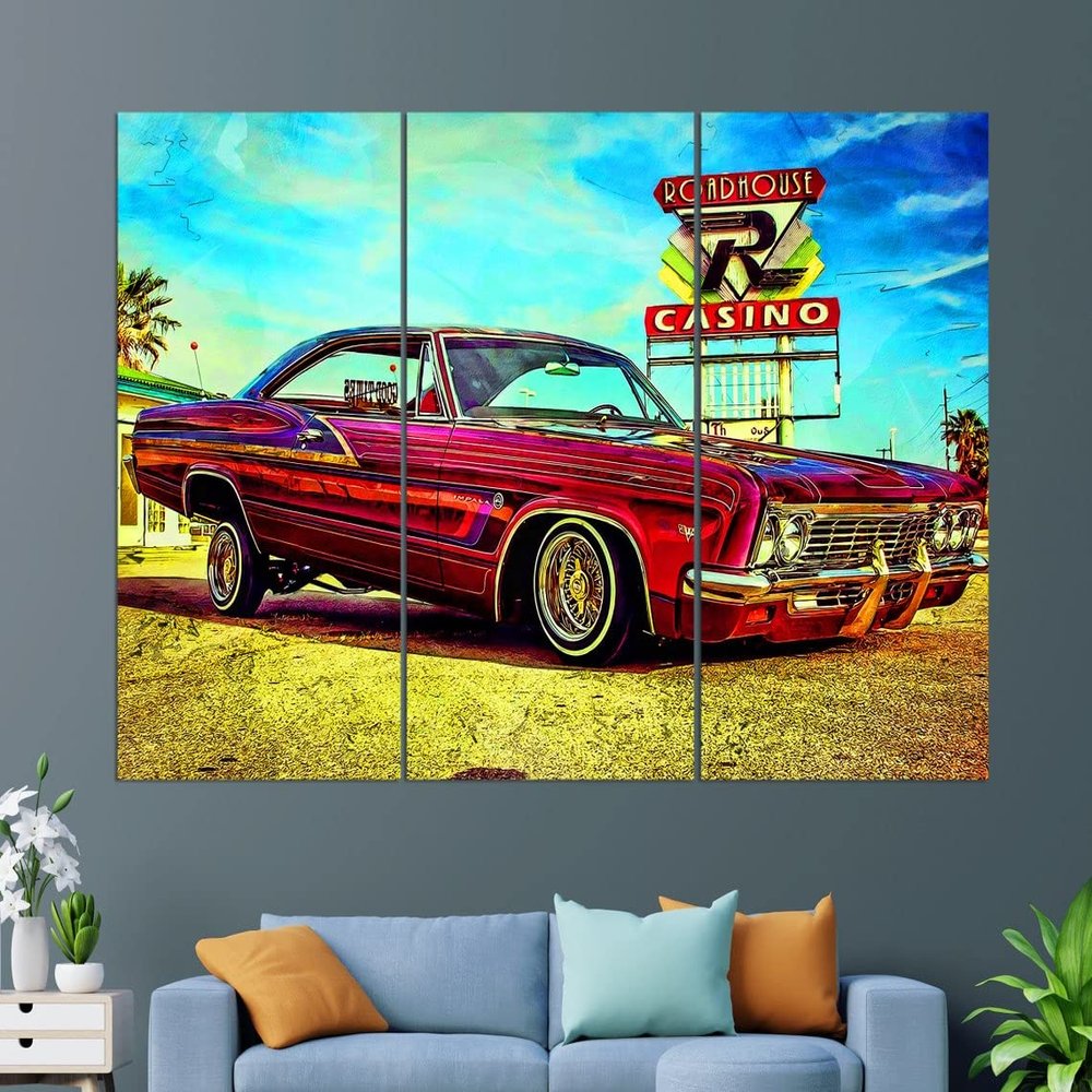 1978 Chevrolet Impala Canvas Print, Retro Chevrolet Painting, Vintage Cars Wall Art, Retro Chevrolet Canvas Print, Impala Painting