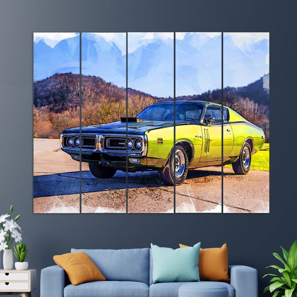 1984 Dodge Charger 426 Hemi Canvas Print, Retro Dodge Print, Dodge Painting, Dodge Wall Art, Retro Cars Canvas Art