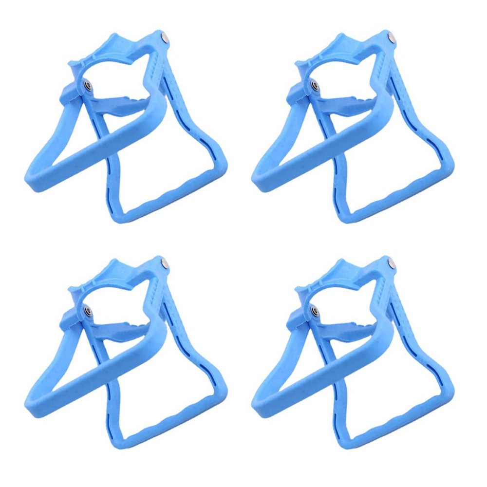 Angoily 4PCS Drinking Water Bottle Handle Bottle Carrier Lifter with Rubber Anti-Slip Holder Easy Lifting Water Bucket Handles (Blue)
