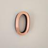 7.5cm x 5cm Acrylic House Numbers|Mirrored Red Rose|3D Numbers|Perspex 3D Numbers|Copper Colour (Red Rose Number 0) view 1