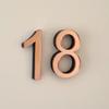 7.5cm x 5cm Acrylic House Numbers|Mirrored Red Rose|3D Numbers|Perspex 3D Numbers|Copper Colour (Red Rose Number 0) view 2