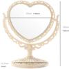 RUITASA Heart Shaped Cosmetic Mirror, Heart Shape Table Top Dressing Mirror, Double Sided Rotatable, Enlarged, Bathroom Bedroom Travel Mirror view 2