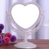 RUITASA Heart Shaped Cosmetic Mirror, Heart Shape Table Top Dressing Mirror, Double Sided Rotatable, Enlarged, Bathroom Bedroom Travel Mirror view 4