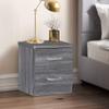 Better Home Products Cindy Faux Wood 2 Drawer Nightstand in Gray view 2