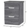 Better Home Products Cindy Faux Wood 2 Drawer Nightstand in Gray view 3