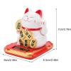 Fdit Lucky Cat, Solar Powered Welcoming Fortune Cat Adorable Waving Beckoning Lucky Cat Home Car Ornament(White) view 2