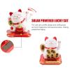 Fdit Lucky Cat, Solar Powered Welcoming Fortune Cat Adorable Waving Beckoning Lucky Cat Home Car Ornament(White) view 3