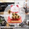 Fdit Lucky Cat, Solar Powered Welcoming Fortune Cat Adorable Waving Beckoning Lucky Cat Home Car Ornament(White) view 4