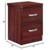 Better Home Products Cindy Faux Wood 2 Drawer Nightstand in Mahogany view 3