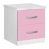 Better Home Products Cindy Faux Wood 2 Drawer Nightstand in Pink & White view 1