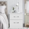 Better Home Products Cindy Faux Wood 2 Drawer Nightstand in White view 2