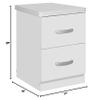 Better Home Products Cindy Faux Wood 2 Drawer Nightstand in White view 3