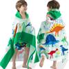 VOOVA & MOVAS Large Kids Hooded Towels | Soft Cotton (30X50 inches) Beach, Bath, Pool Towel with Hood | Summer Beach Stuff for Boys&GirlsAges 3-10 for Toddler,Jungle Dinosaur | Dino view 1