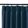 TWOPAGES Navy Blackout Pinch Pleated Curtain 108 Inches Long for Living Room, Memory Trained Room Darkening Curtain Thermal Insulated Drape (1 Panel, 26W x 108L) view 2